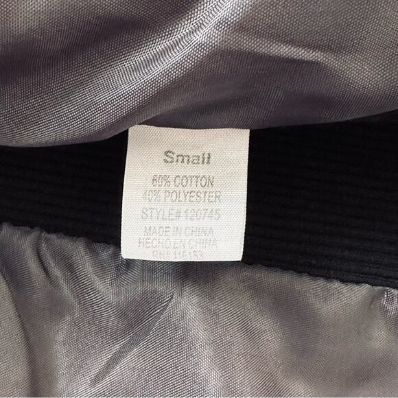 Poof Quilted Vest Deep Gray Faux Leather Quilted Knit Side Panel Pockets Small - Picture 10 of 11